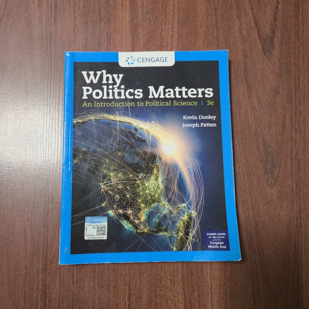 Why Politics Matters 3rd Edition  Dooley & Patten Paperback